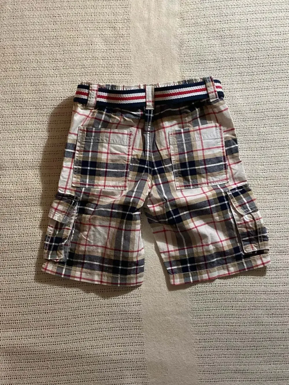 Gymboree Boys Plaid Cargo Shorts with Belt Classic Fit